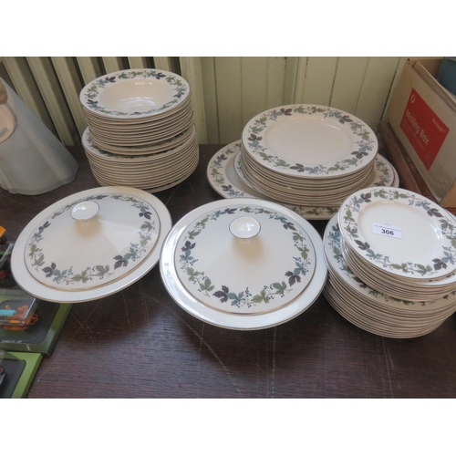 306 - Royal Doulton Burgundy Dinner Service