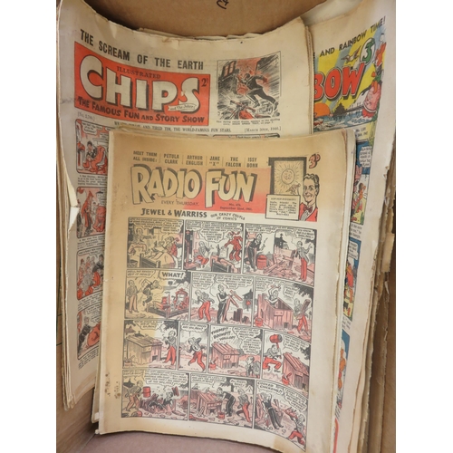 331 - Old British Comics 1940's/50's. Tip-Top, Radio Fun, Rainbow, Jingles etc, 76 in Total