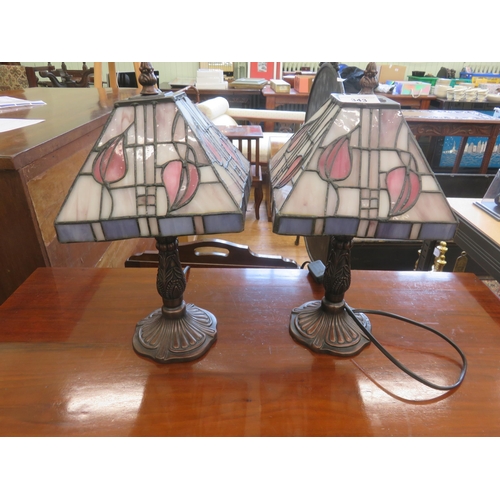 343 - Pair of Tiffany Style Table Lamps