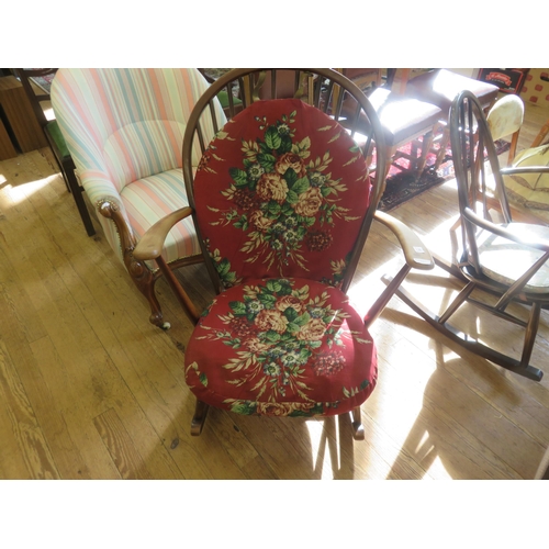 355 - Mahogany Rocking Chair with Cushions