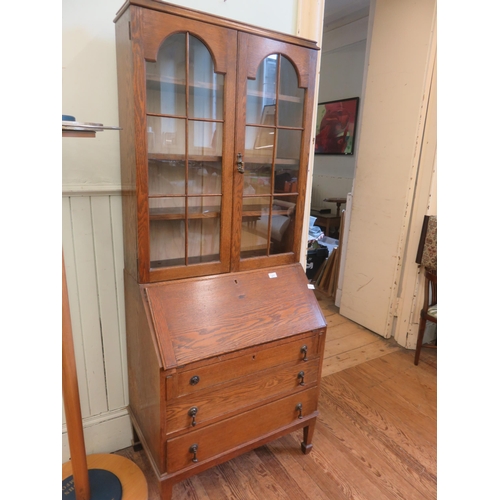 371 - Oak Bureau Bookcase