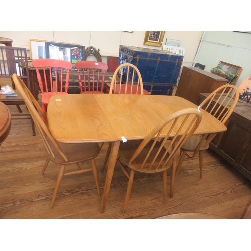 377 - Four Blonde Ercol Chairs and Table