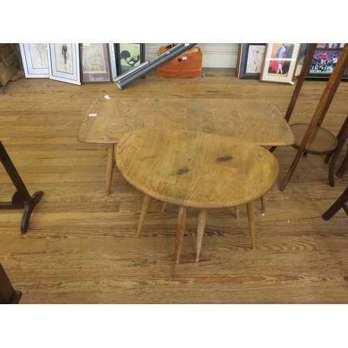 387 - Blonde Ercol Coffee Table and Nest of Tables