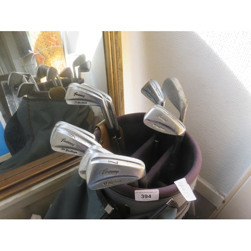 394 - Eight McGregor Tourney Golf Clubs and Bag