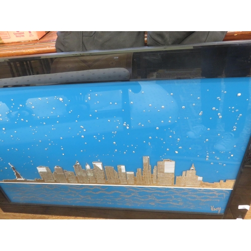 46 - Large Modern Mirrored Picture Of New York