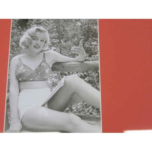 47 - Six Black and White Frames With Red Mounts - Photographs of Marilyn Monroe, Black and White Photos