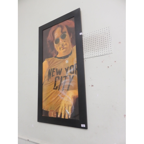 51 - Framed John Lennon Mixed Media Picture