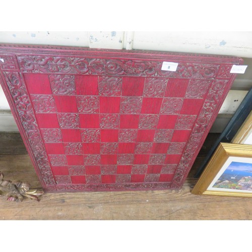 8 - Red Painted Chess Board