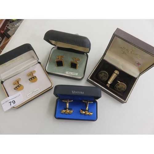 79 - Four boxed pairs of Gents Cufflinks