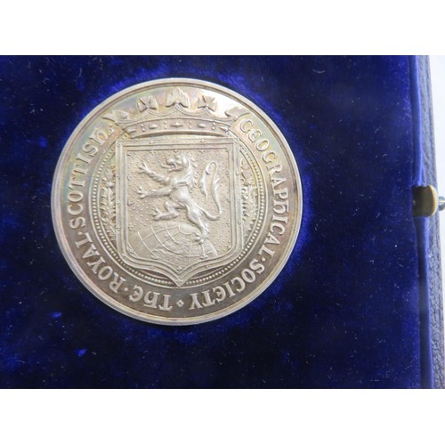 87 - 1911 Royal Scottish Geographical Society Medallion in Fitted Case