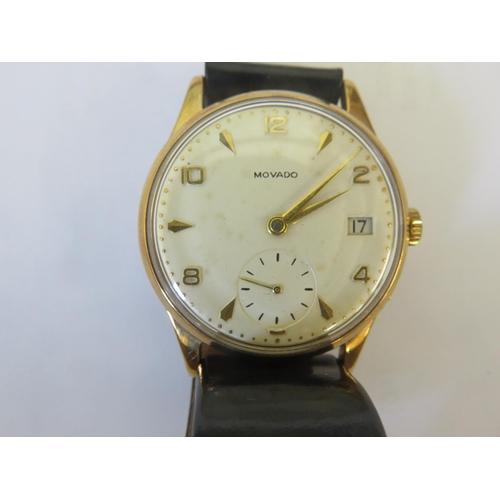 96 - Movado 9ct Gold Cased Gents Wrist Watch