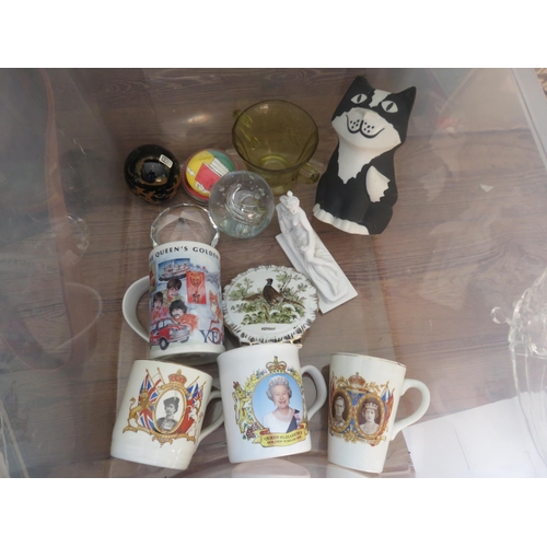 293 - Two Boxes: Old Photos, Crystal, Books, Tea Ware etc.