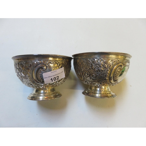 102 - Pair of Sheffield Hallmarked Silver Pedestal Bowls, 8 troy ozs.