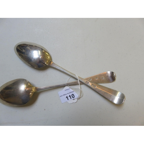 110 - Two Aberdeen Silver Table Spoons, Nathaniel Gillet and James Erskine