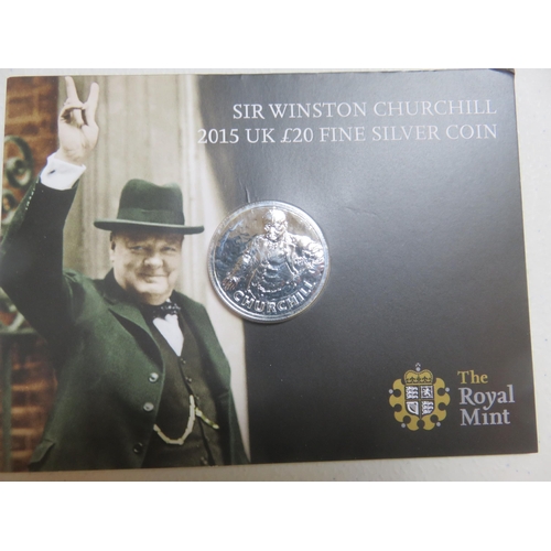 122 - Winston Churchill Silver £20 Coin