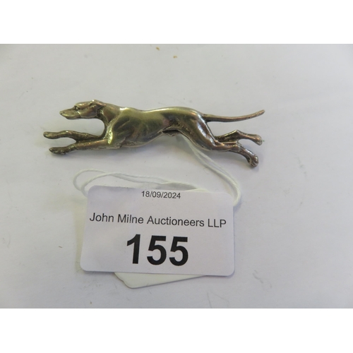 155 - Novelty Silver Greyhound Brooch