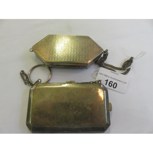 160 - Silver Cigarette Case and a Silver Plated Compact