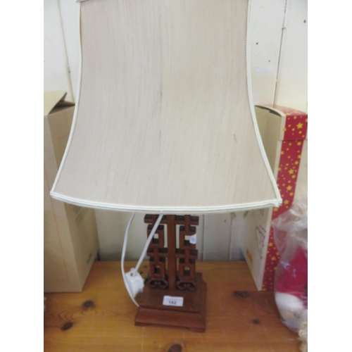 182 - Oriental style Wooden Table Lamp