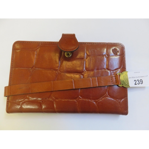 239 - Mulberry Crocodile Skin Style Passport/Card Holder