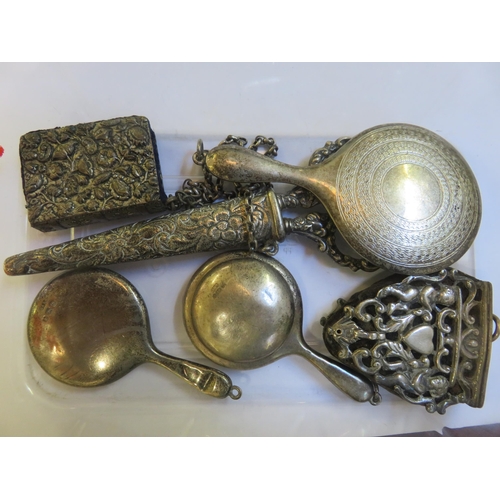 245 - Mixed Group of Silver items, Hand Mirrors, Scissors etc.