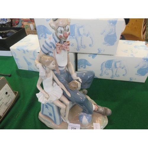 276 - Large Lladro Figure Group, Clown and Ballerina