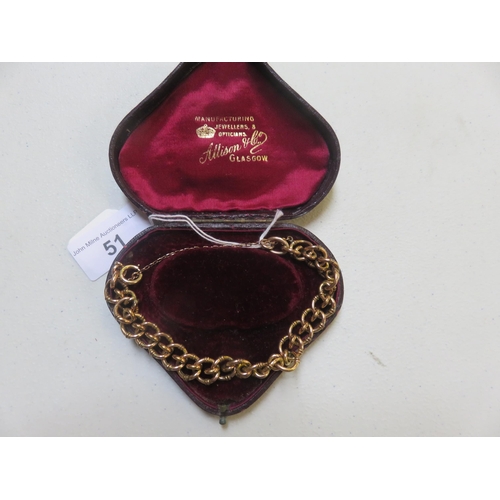 51 - Gilt Metal Link Bracelet in fitted box