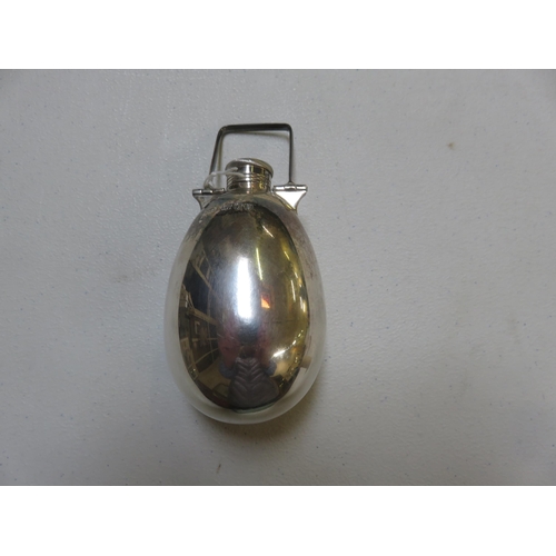 69 - Silver Egg shaped Flask, 3 Troy Oz