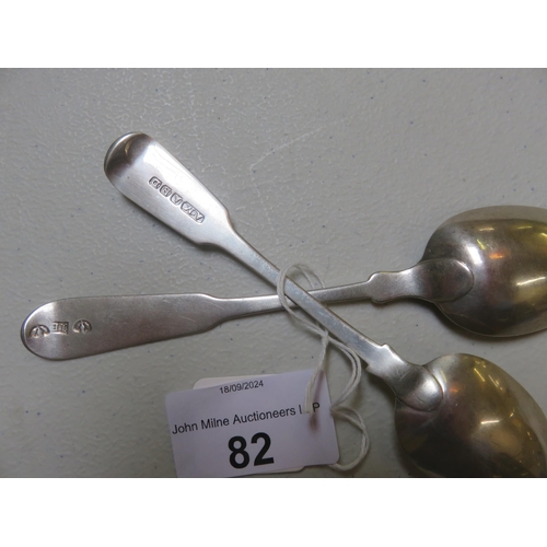 82 - Two Aberdeen Silver Teaspoons - Andrew Mollison, J. Brand