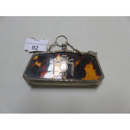 92 - 19th Century Silver and Tortoiseshell Coin Purse