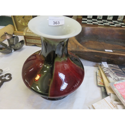 363 - Chinese Glazed Vase, four character backstamp on stand