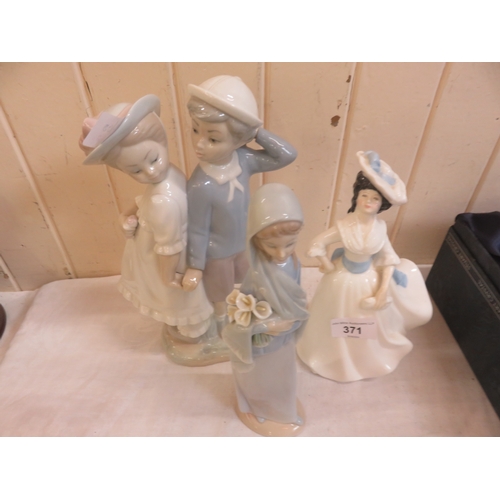 371 - Two Lladro Figures and Royal Doulton Lady Margaret