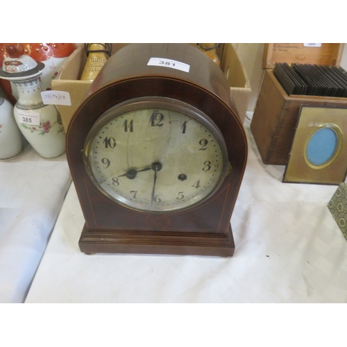 381 - Box of Bric-a-brac Including Ginger Beer Bottles, Mantel Clock and Cast Iron Pot