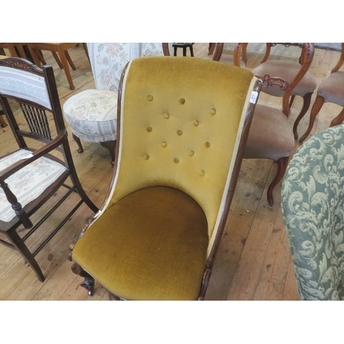 416 - Victorian Rosewood Framed Nursing Chair