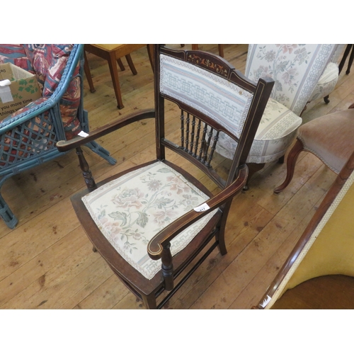 417 - Inlaid Mahogany Bedroom Chair