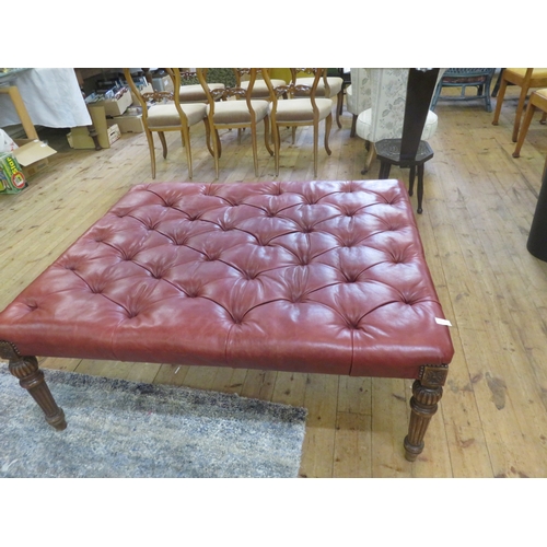 426 - Large Chesterfield Type Centre Stool on Red Ground