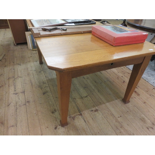 427 - Blonde Oak Wind Out Dining Table with extra leaf and winder