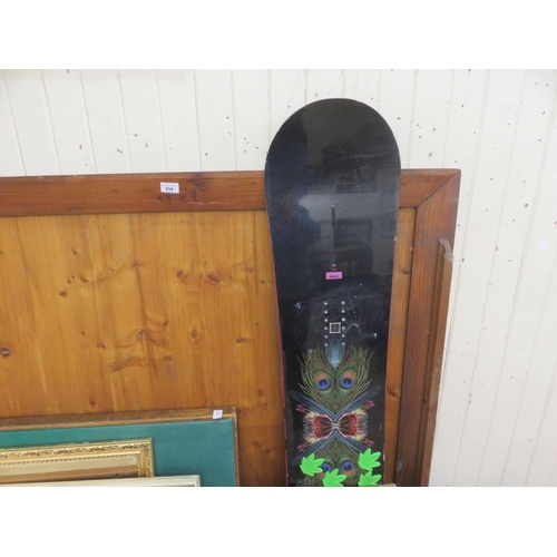 454 - Snowboard, Card Table, Mirror and two pictures