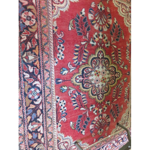 456 - Middle Eastern Rug on Red Ground, Central Medallion Design