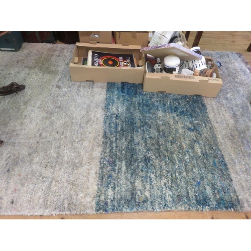 460 - Modern Pile Rug on Blue/Grey Ground