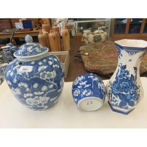 203 - Large Quantity of Modern/Damaged Chinese Blue and White Ware