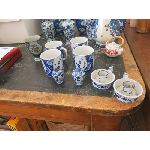 203 - Large Quantity of Modern/Damaged Chinese Blue and White Ware