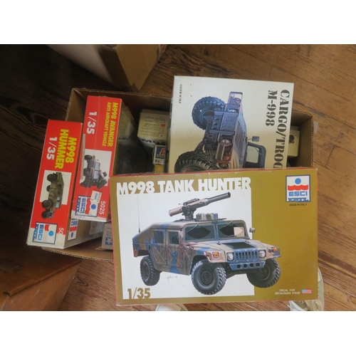 261 - Box of Esci and Italeri Model Kit Humvees