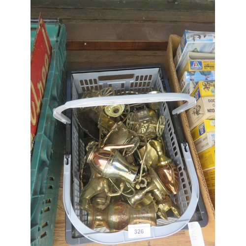 326 - Two Boxes of Brass and Silver Plate