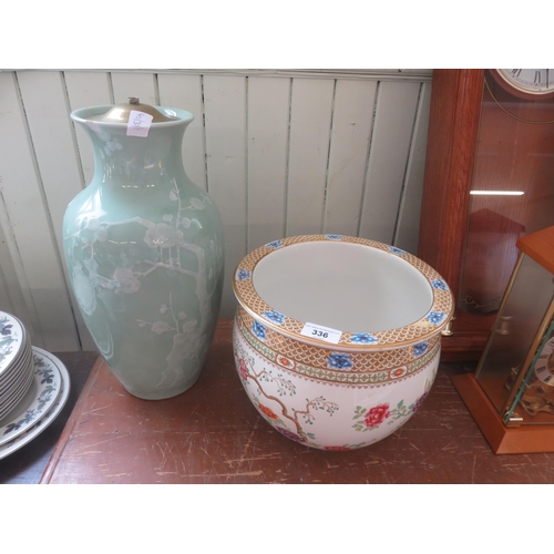 336 - Converted Oriental Table Lamp and Planter