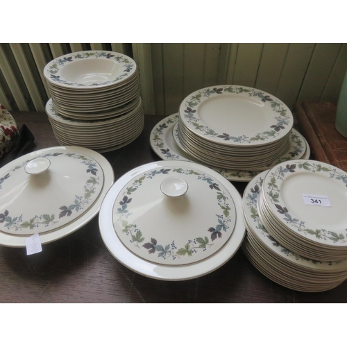 341 - Quantity of Royal Doulton Burgundy Dinner Ware