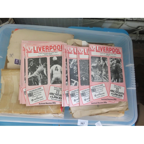 367 - Five Large Boxes of Liverpool Football Club Programs