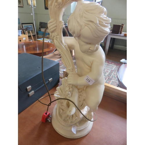 373 - Plaster Cherub Figural Table Lamp