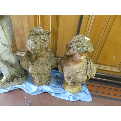 423 - Pair of large Stone Garden Busts