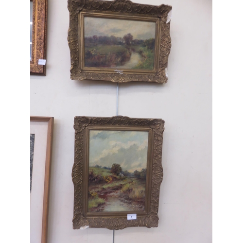 5 - Pair of Late Victorian Gilt Framed Landscape Oil Paintings - D.S. Murray