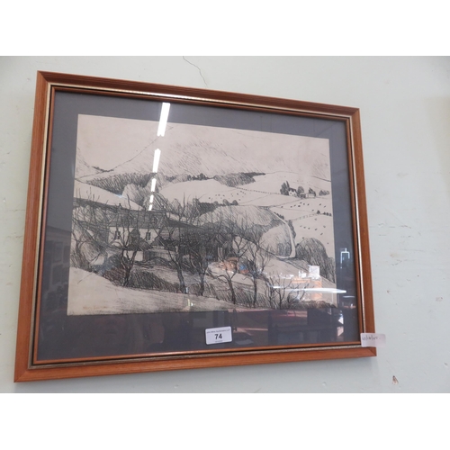 74 - Framed Charcoal Picture of 